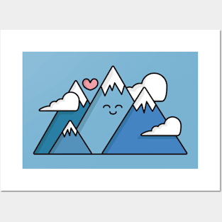 Mountain Lover - Kawaii Happy Mountain Posters and Art